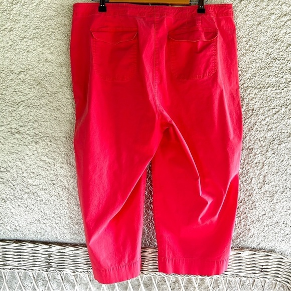 Talbots Capri Pants Coral Pink Stretch Cropped Straight Leg 16W Petite - Picture 9 of 15